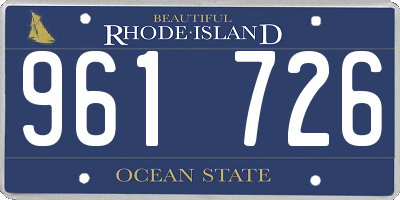 RI license plate 961726