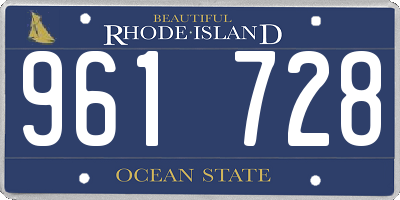 RI license plate 961728