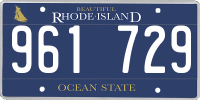 RI license plate 961729