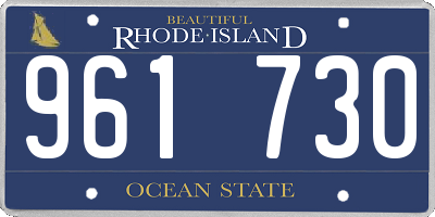 RI license plate 961730