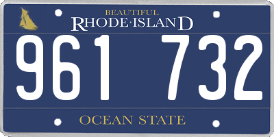 RI license plate 961732