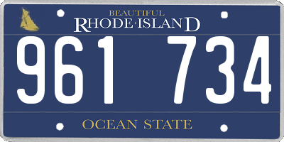 RI license plate 961734