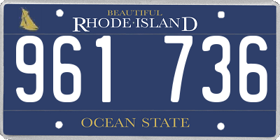 RI license plate 961736