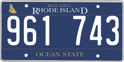 RI license plate 961743