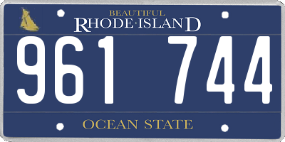 RI license plate 961744