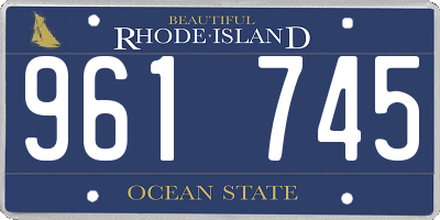 RI license plate 961745