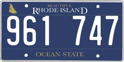 RI license plate 961747