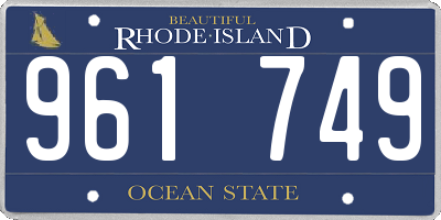 RI license plate 961749
