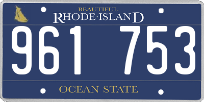 RI license plate 961753