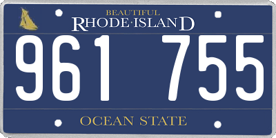 RI license plate 961755