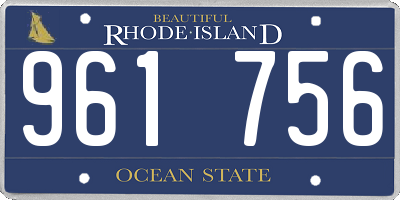 RI license plate 961756