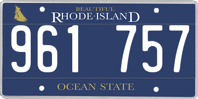 RI license plate 961757
