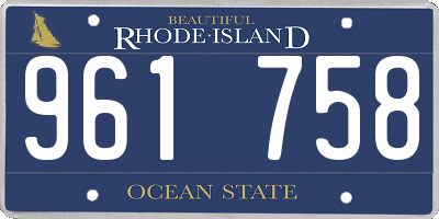 RI license plate 961758