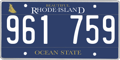 RI license plate 961759