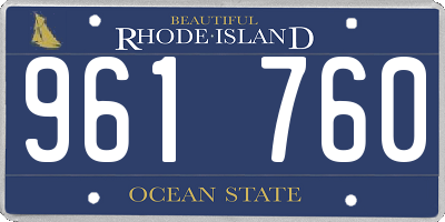 RI license plate 961760