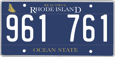 RI license plate 961761