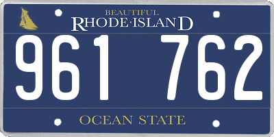 RI license plate 961762