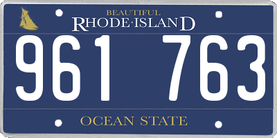 RI license plate 961763