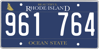RI license plate 961764