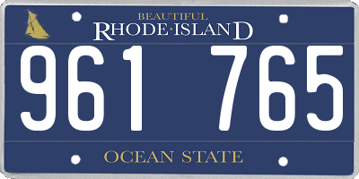 RI license plate 961765