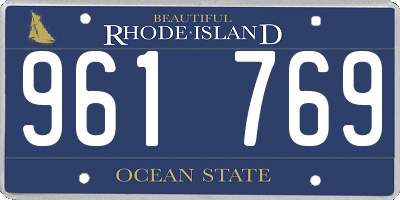 RI license plate 961769