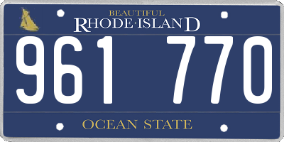 RI license plate 961770
