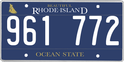 RI license plate 961772