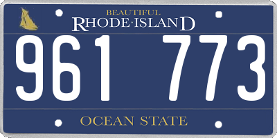 RI license plate 961773