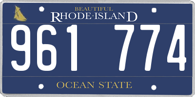 RI license plate 961774