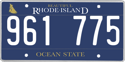RI license plate 961775