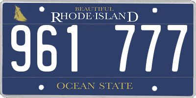 RI license plate 961777