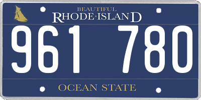 RI license plate 961780