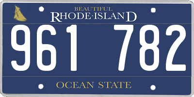 RI license plate 961782
