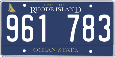 RI license plate 961783