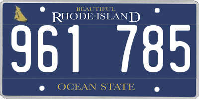 RI license plate 961785