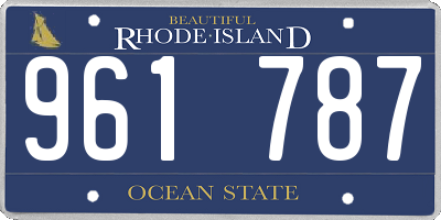 RI license plate 961787
