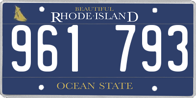 RI license plate 961793