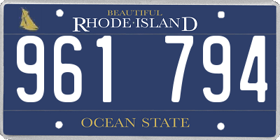 RI license plate 961794