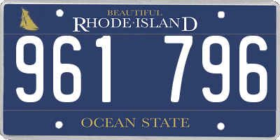 RI license plate 961796