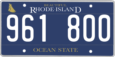 RI license plate 961800