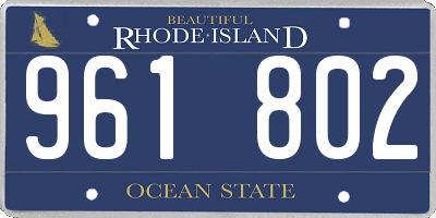 RI license plate 961802