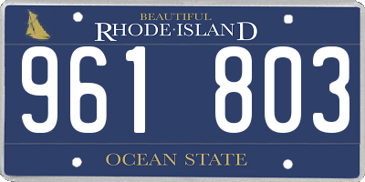 RI license plate 961803