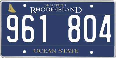 RI license plate 961804