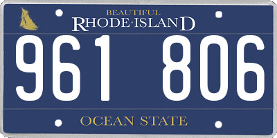 RI license plate 961806