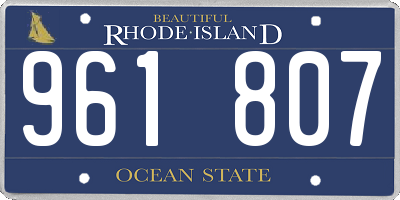 RI license plate 961807