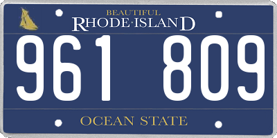 RI license plate 961809