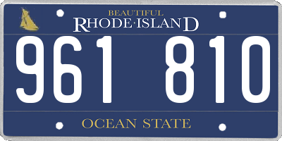 RI license plate 961810