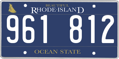 RI license plate 961812