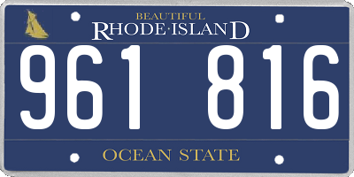 RI license plate 961816