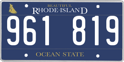 RI license plate 961819